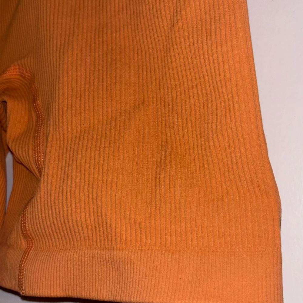 Orange Ribbed matching Workout Set - Picture 4 of 4